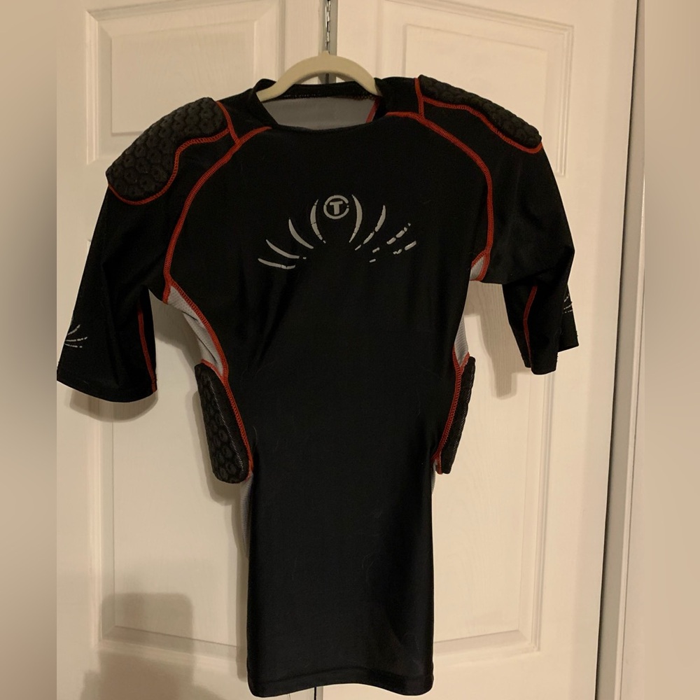 Men’s Padded Football Compression Top, Adult Large